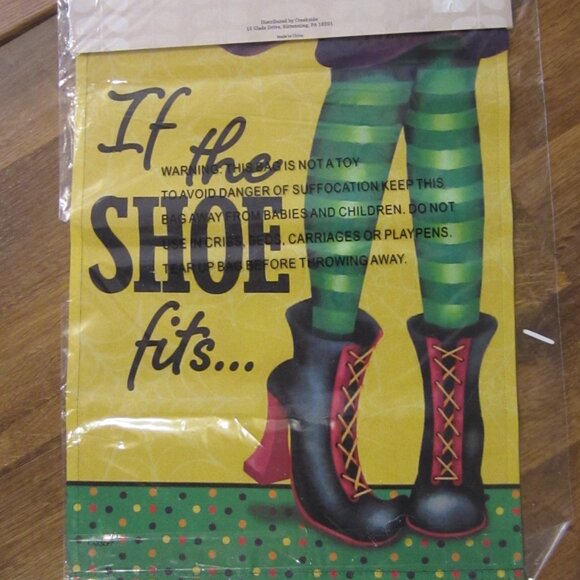 NIP/Witch's Shoe Halloween Garden Flag ~ IF THE SHOE FITS... SEALED!! - Picture 2 of 2